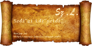 Szögi László névjegykártya